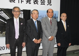 松竹が築地のドキュメンタリーを製作（写真は左から、大角、大谷、伊藤、粟竹の各氏）