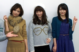 BS‐TBSのドラマ「マネキン・ガールズ」をPRした（左から）矢野未希子、岡本杏理、矢島舞美